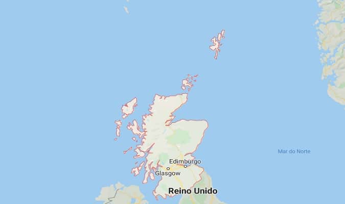 Mapa da Escócia