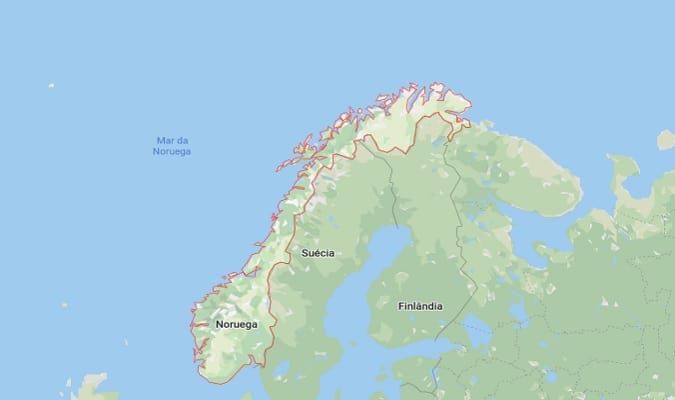 Mapa da Noruega